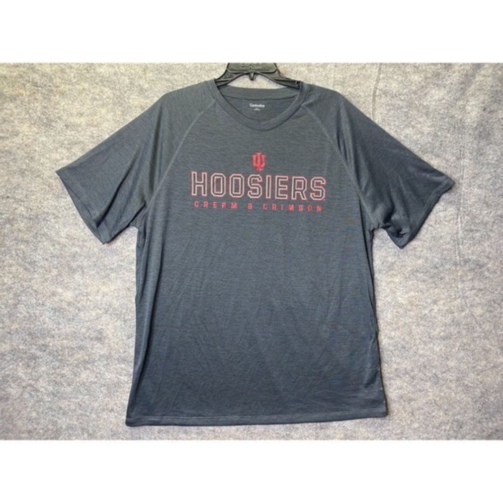 Indiana Hoosiers Shirt Mens XL Gray Basketball Lightweight Casual Cream Crimson‎